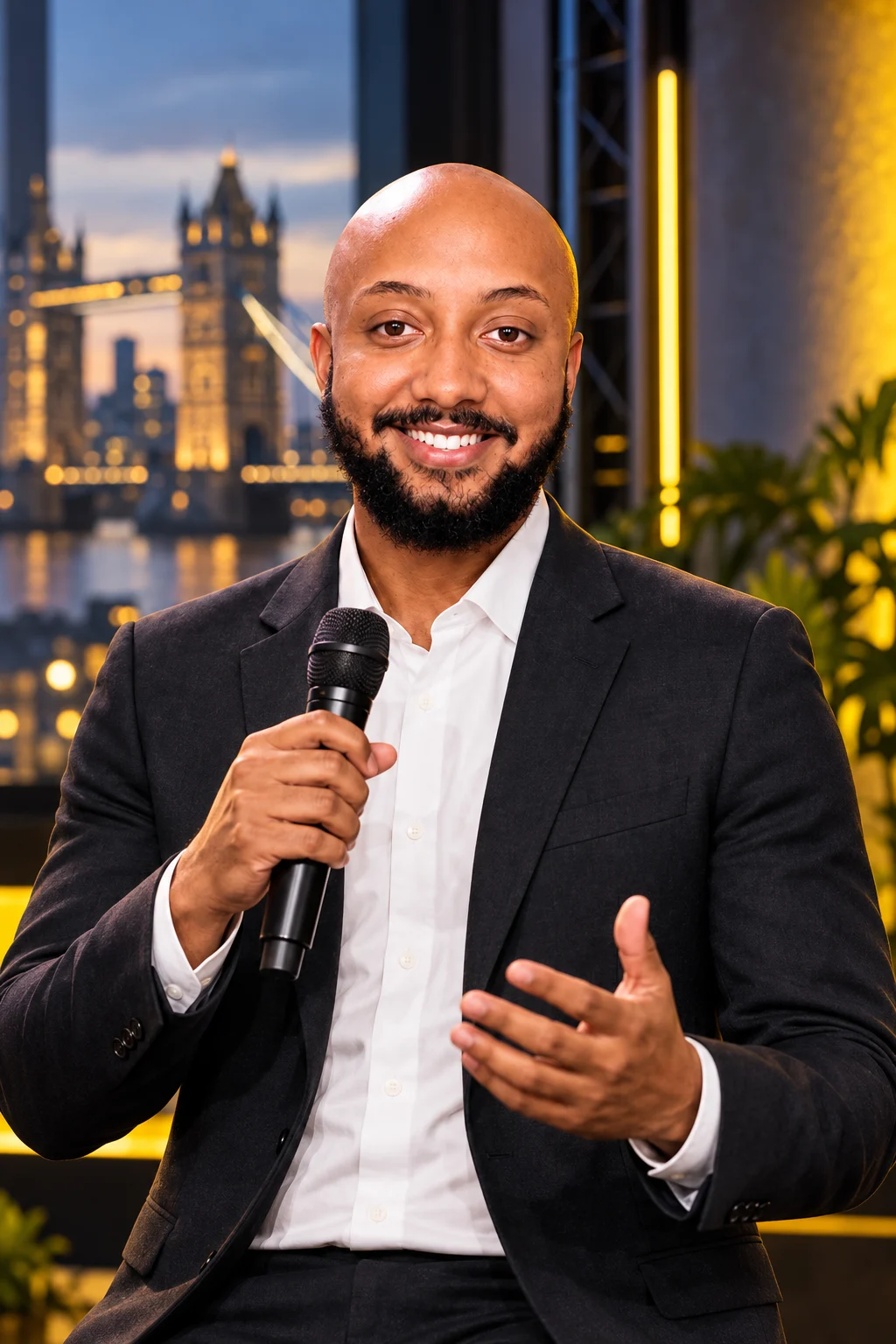 Wesley Walker speaking at a London entrepreneurship event